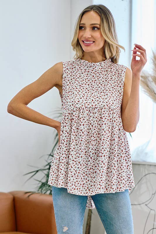 Floral Daydream Mockneck Tunic Tank
