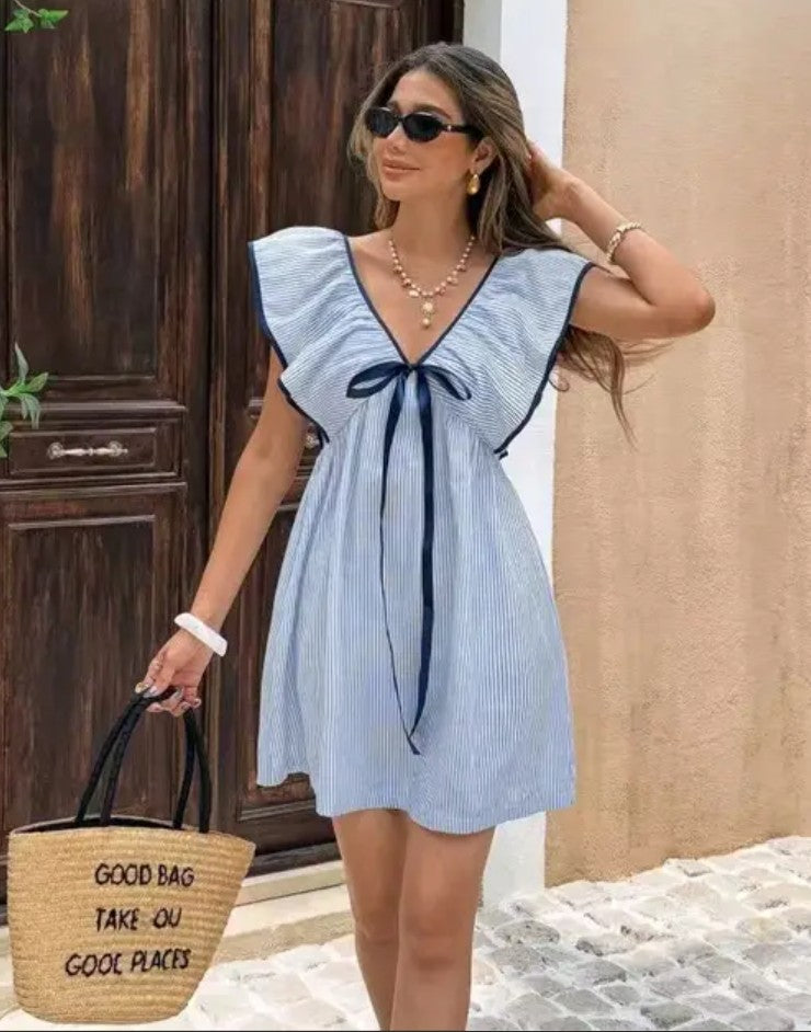 Willow Stripe Flutter Dress