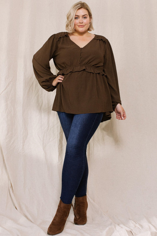 Willow Ruffle Peplum Blouse