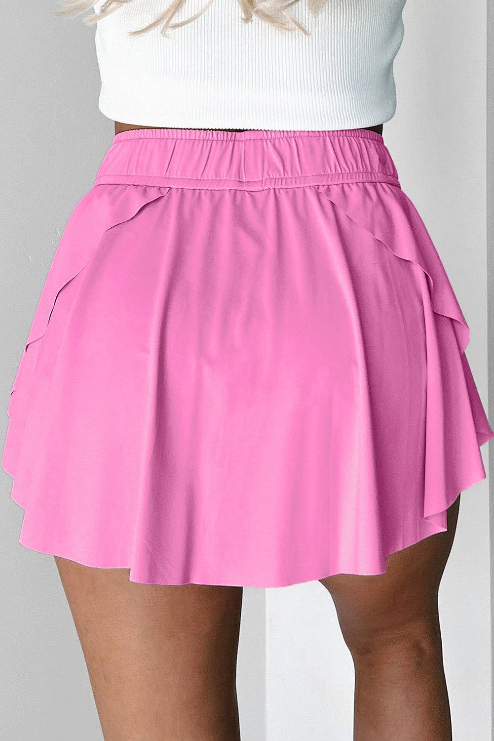 Flirty & Functional High Waist Skort – Adjustable Drawstring Active Style