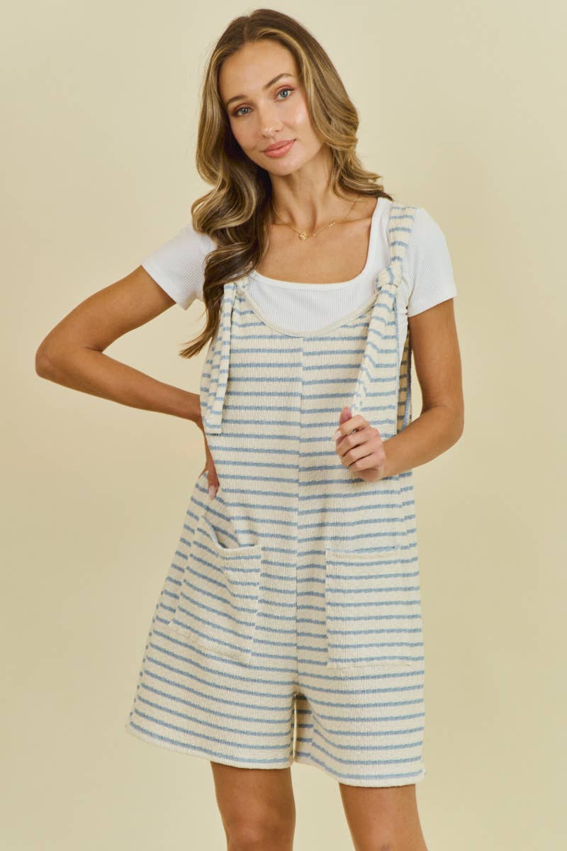 Stripes & Cream Pocket Romper