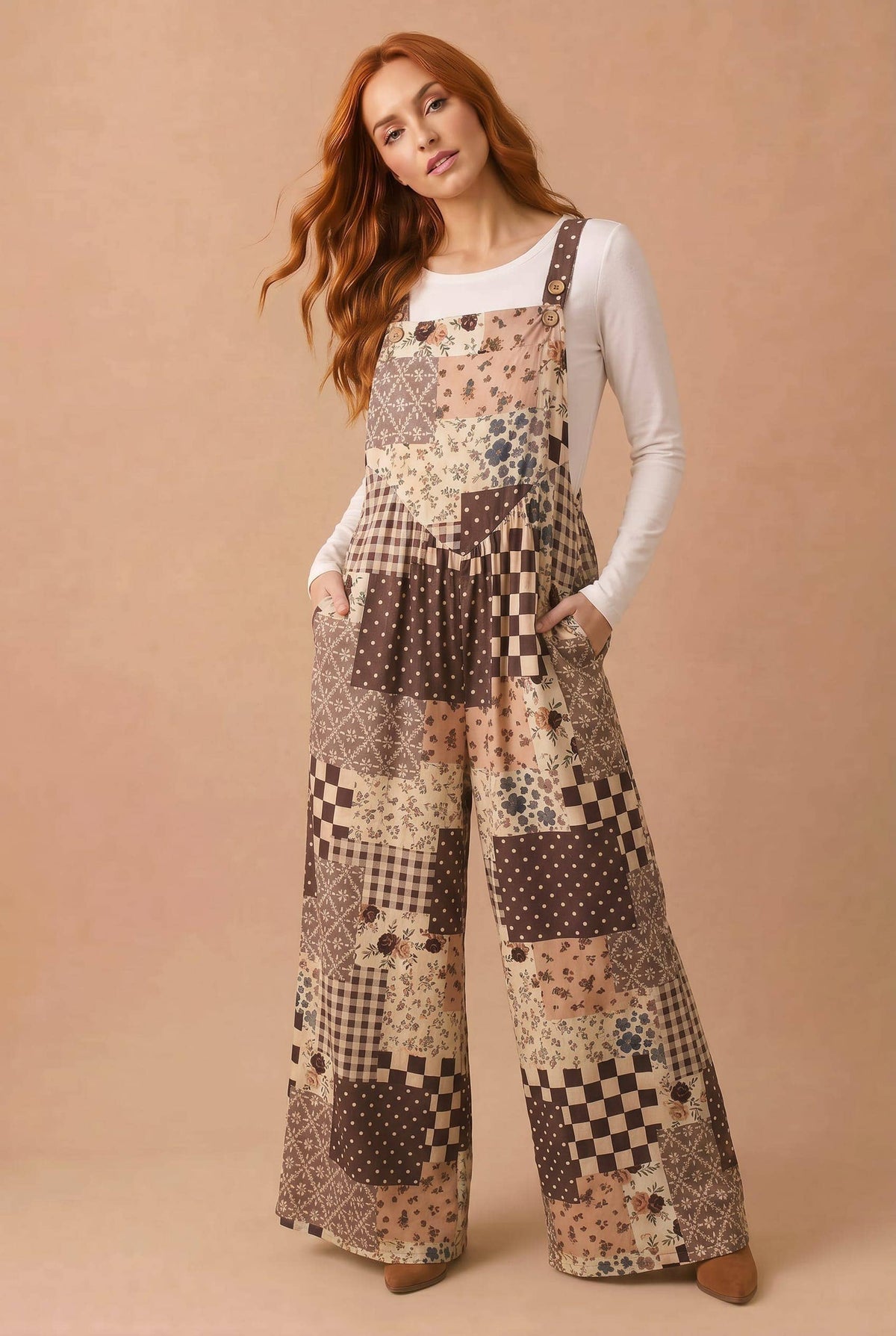 Boho Bloom Patchwork Overalls
