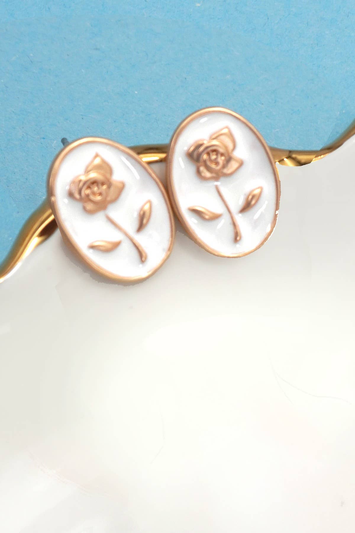 Golden Garden Flower Stud Earrings