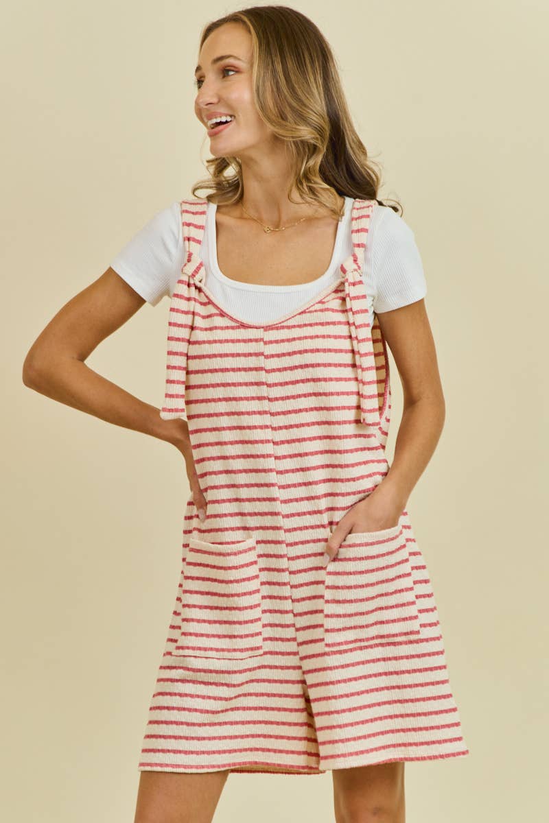 Stripes & Cream Pocket Romper