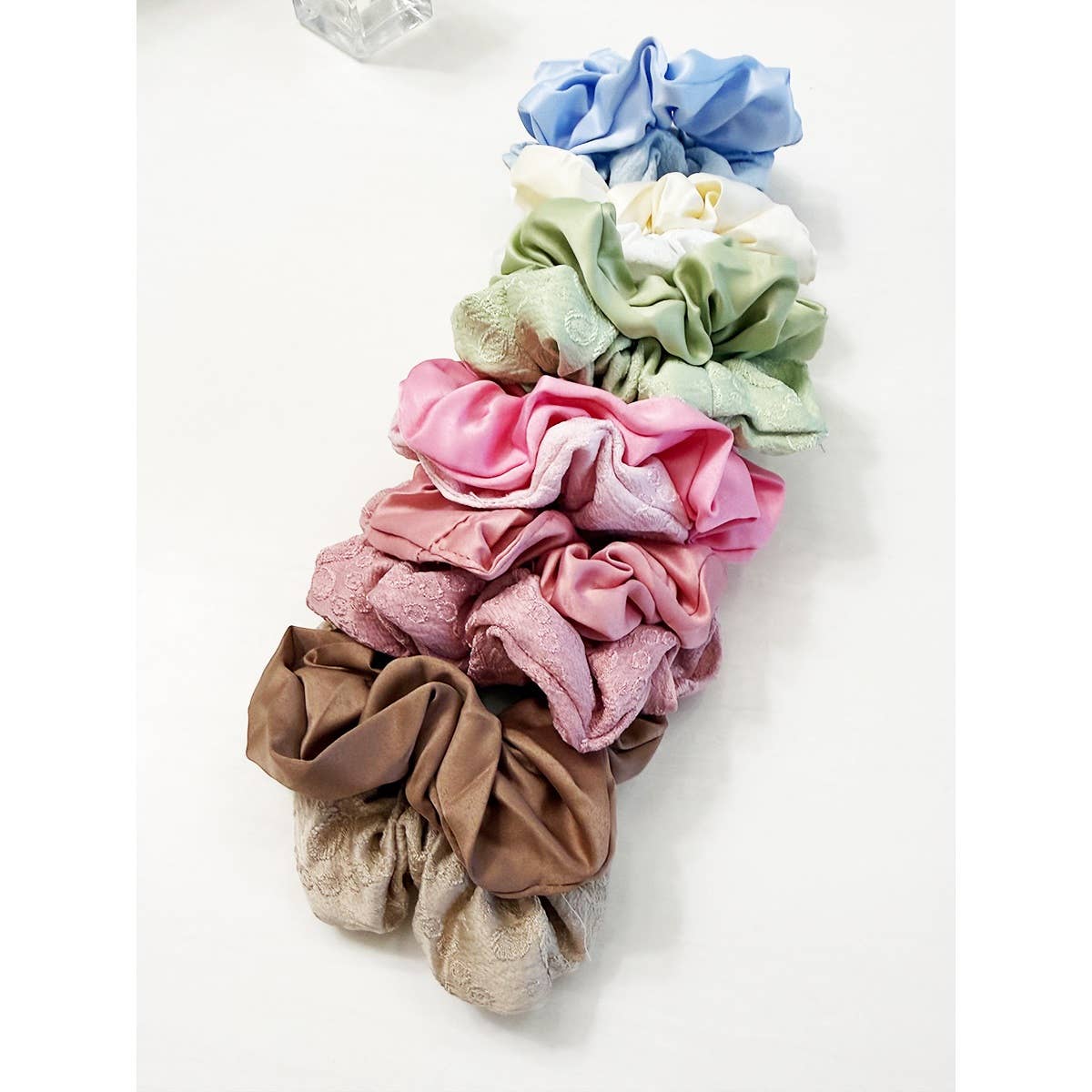 Satin & Textured Scrunchie Duo