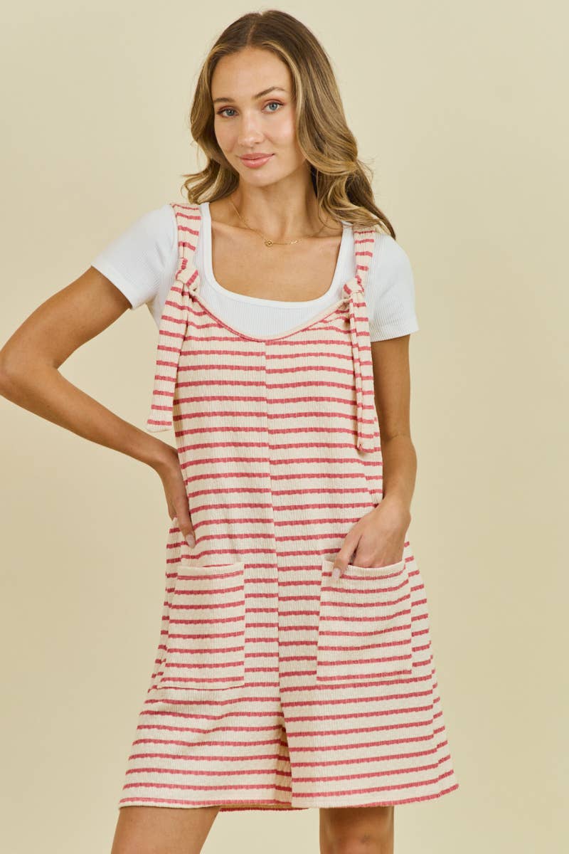 Stripes & Cream Pocket Romper