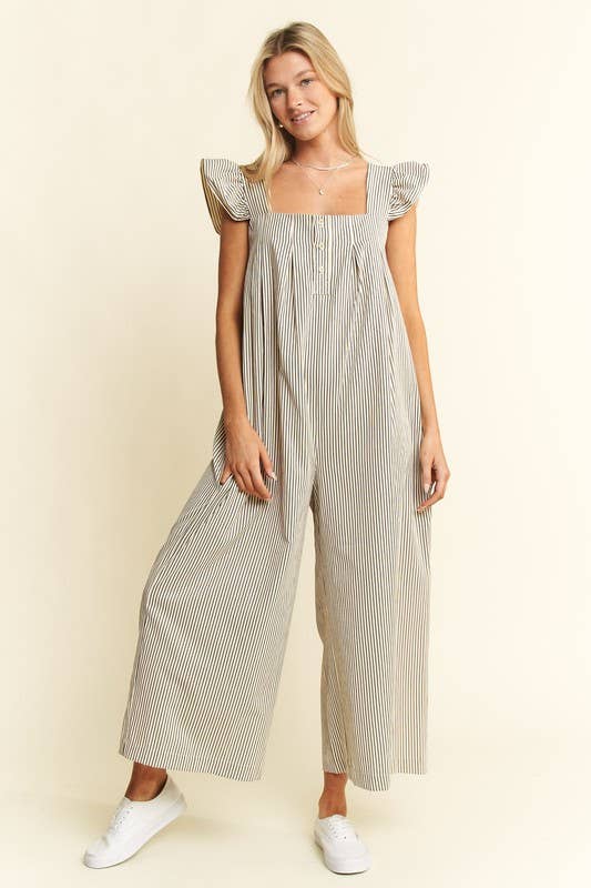 Harvest Stripe Ruffle Jumpsuit