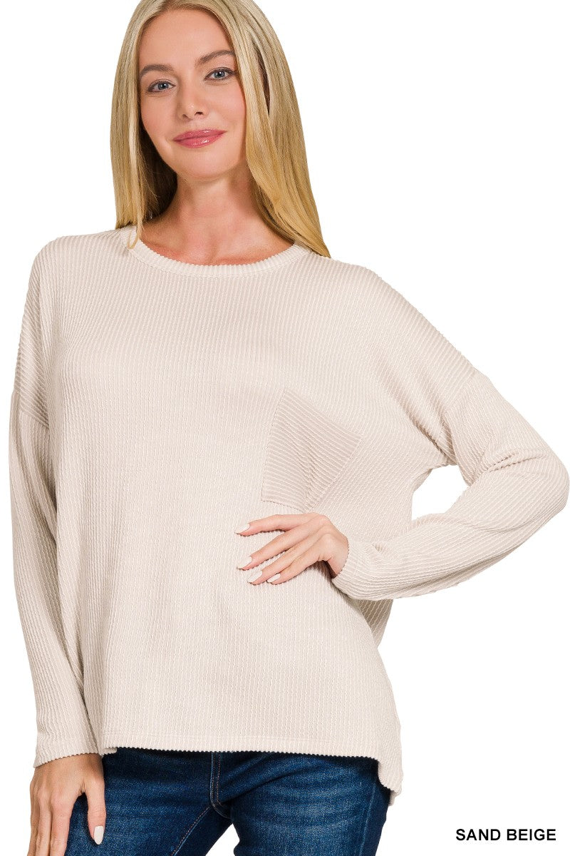 Everyday Ribbed Stripe Oversized Top