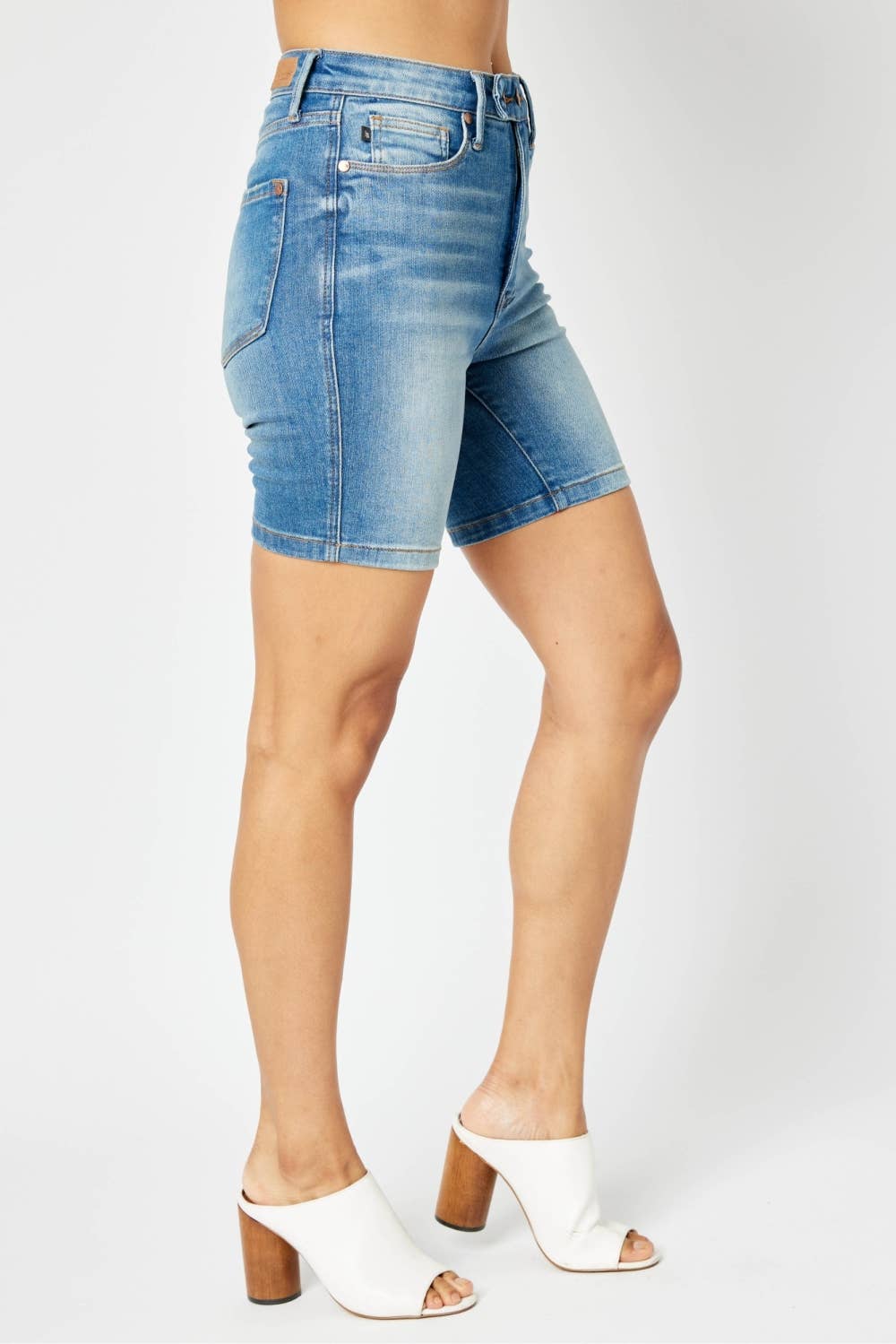 Judy Blue High-Waist Tummy Control Double Button Bermuda Shorts