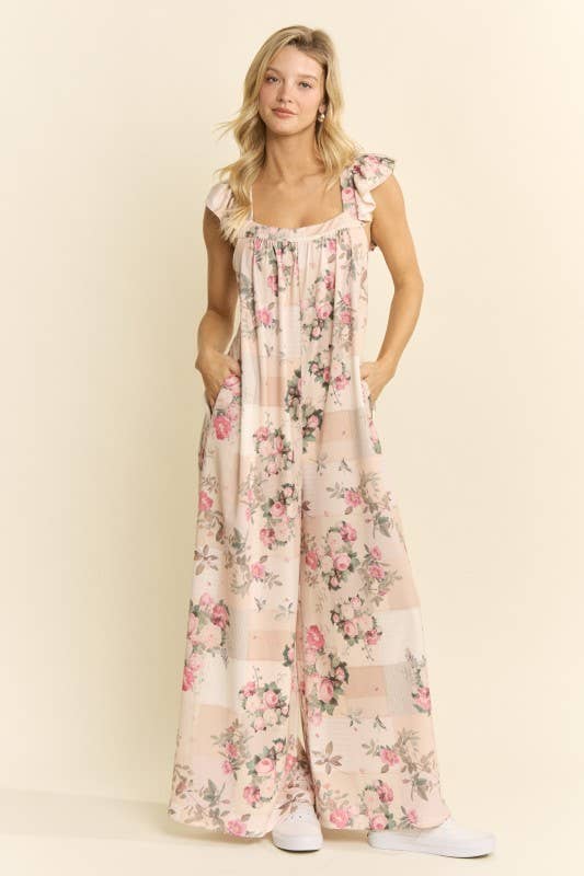 Vintage Garden Wide-Leg Jumpsuit