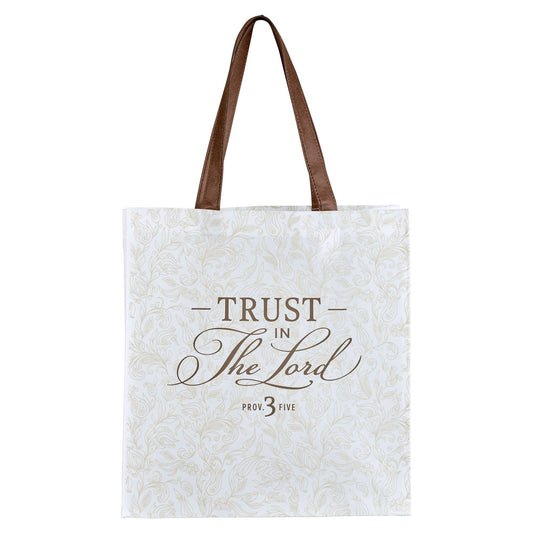 Trust in the Lord Tote Bag – Proverbs 3:5 Floral Reusable Shopping Bag
