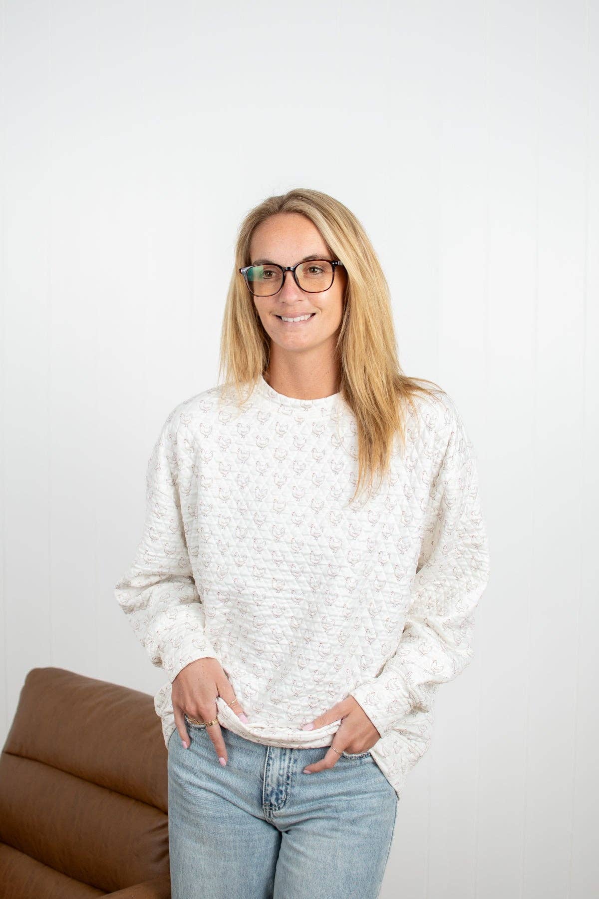 Cozy Coop Quilted Chicken Sweater