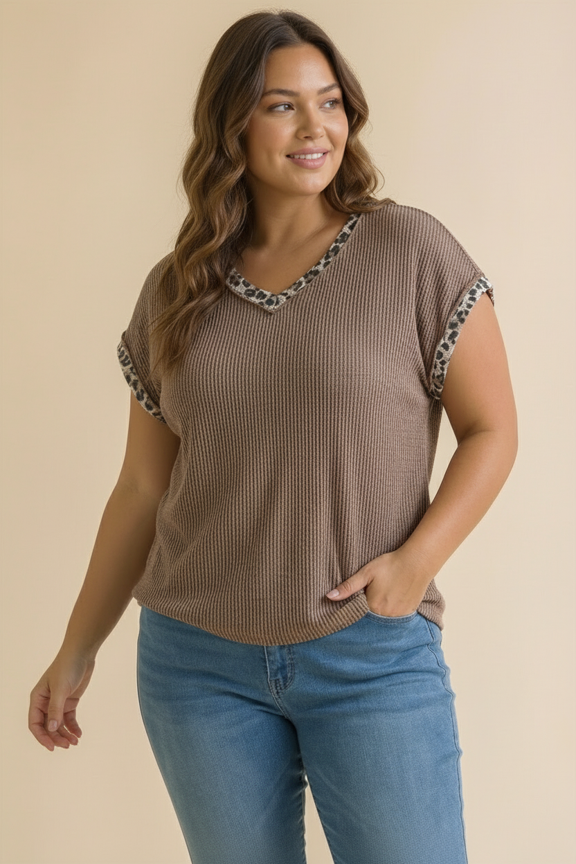 Wild at Heart Rib Knit Top