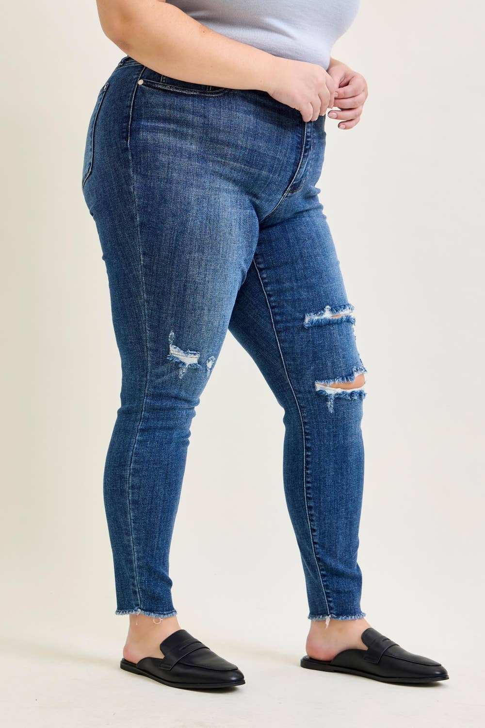 Judy Blue Plus High-Waist Destroyed Skinny Jeans