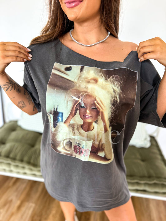 Barbie Off Shoulder Graphic Tee
