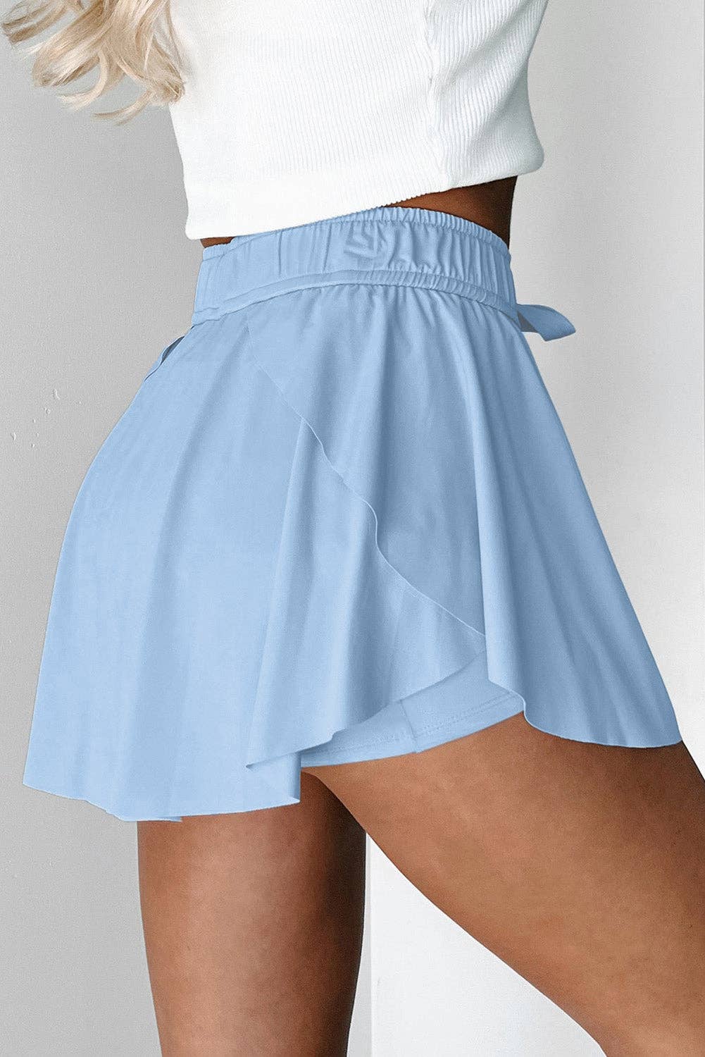 Flirty & Functional High Waist Skort – Adjustable Drawstring Active Style
