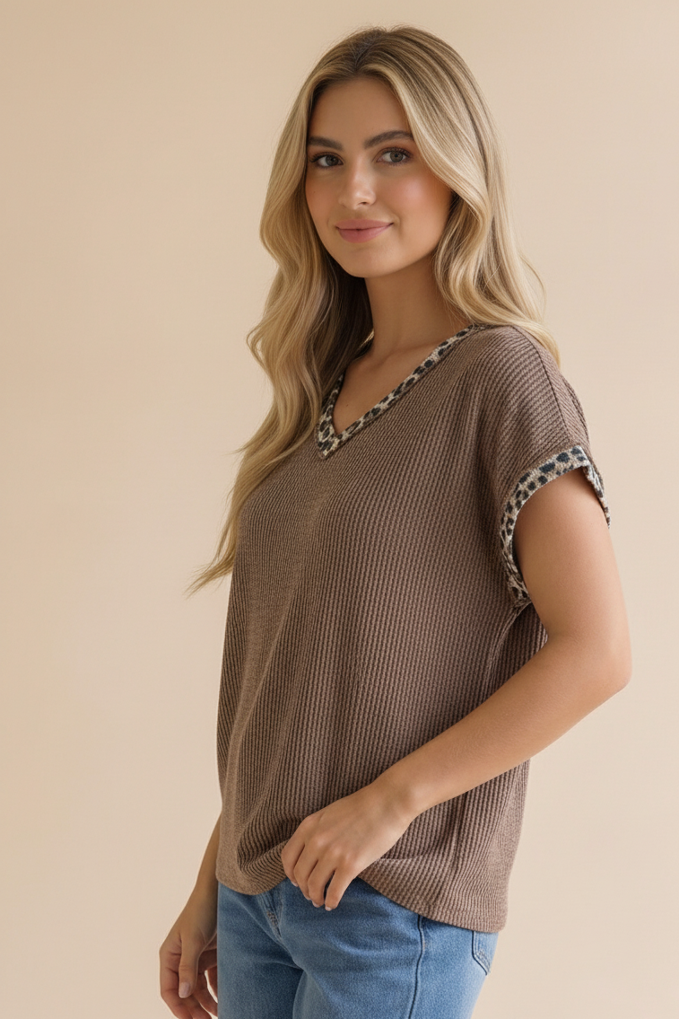 Wild at Heart Rib Knit Top