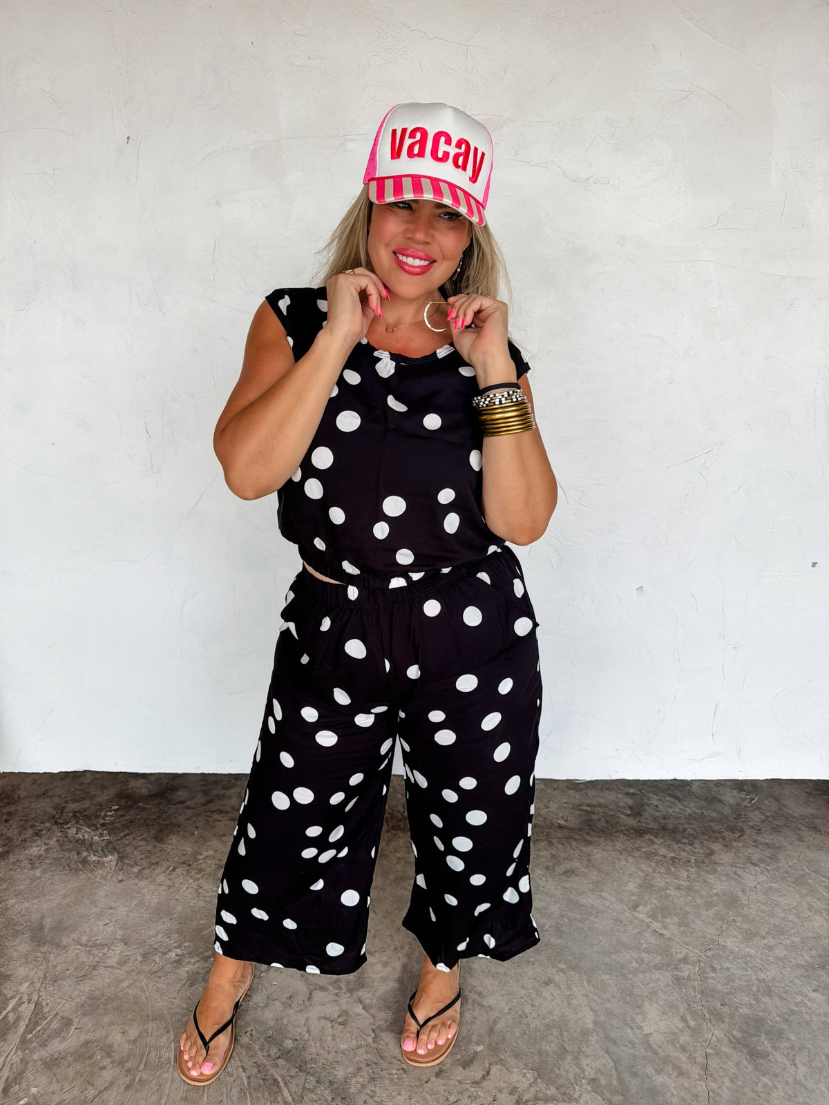 Playful Polka Dot Wide Leg Set