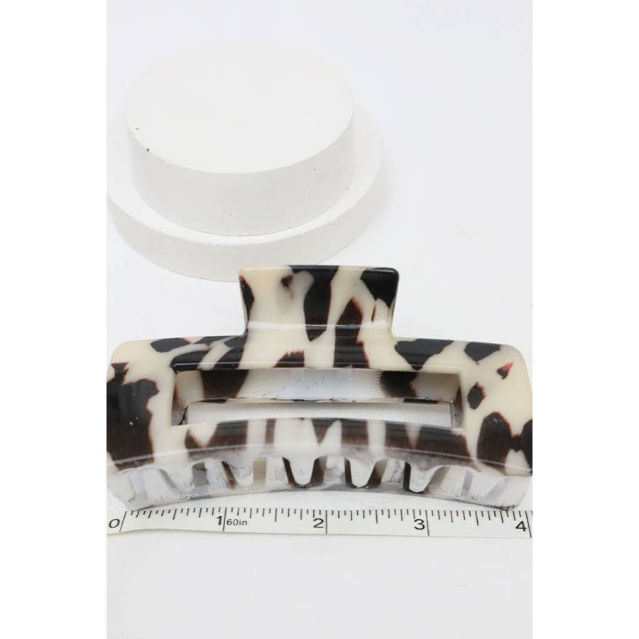 Leopard Print Rectangle Hair Claw Clip