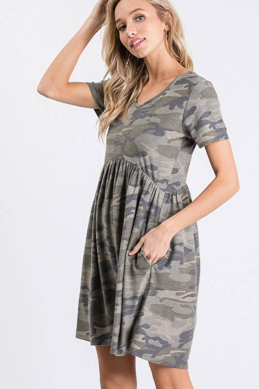 Camo Comfort Babydoll Dress
