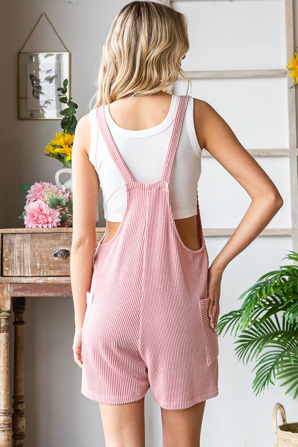 Women’s Button Strap Casual Romper with Pockets