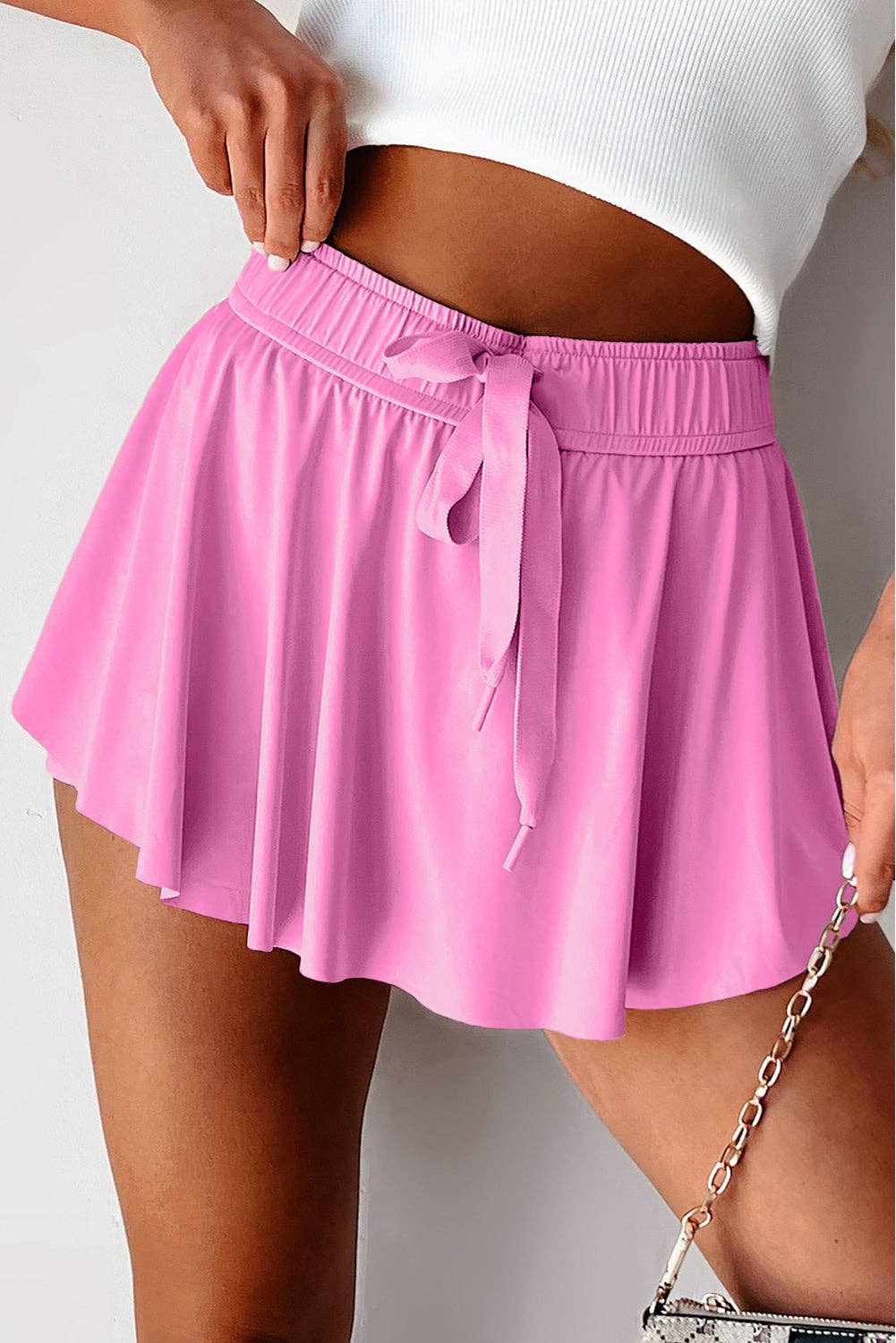 Flirty & Functional High Waist Skort – Adjustable Drawstring Active Style
