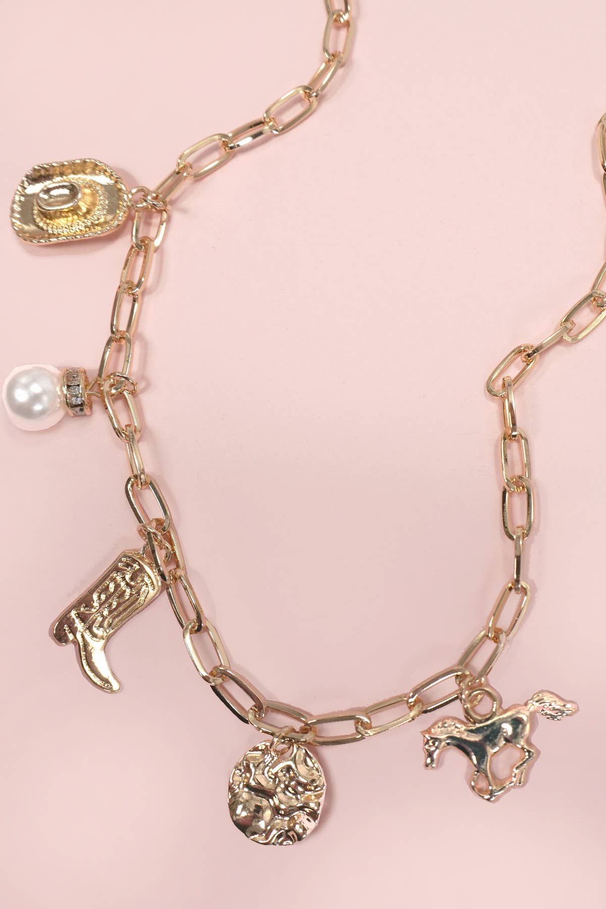 Western Charm Necklace – Boot, Star, Hat & Horseshoe