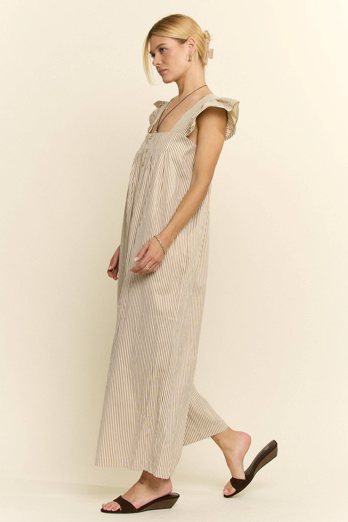 Harvest Stripe Ruffle Jumpsuit