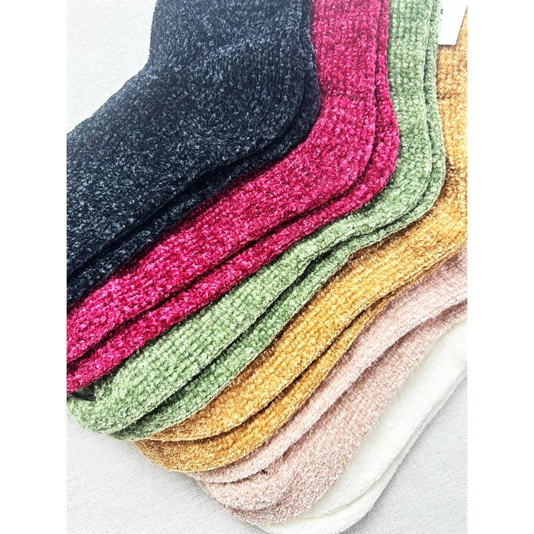 Cozy Chenille Crew Socks