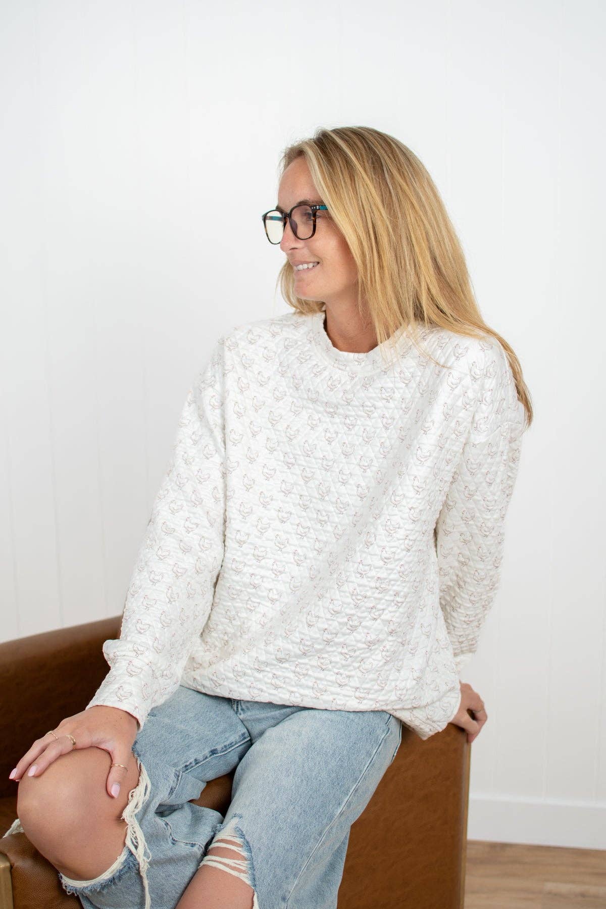 Cozy Coop Quilted Chicken Sweater