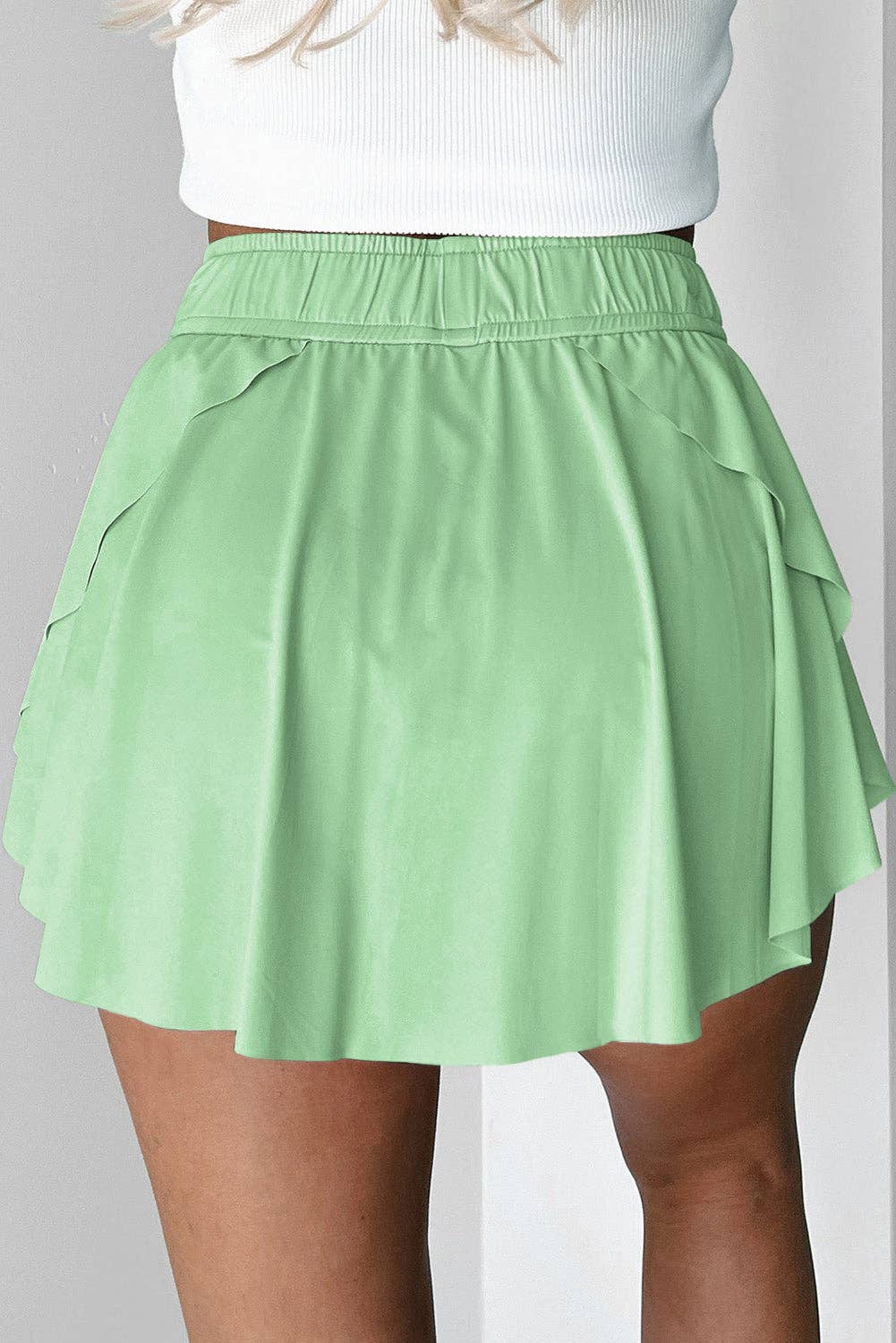 Flirty & Functional High Waist Skort – Adjustable Drawstring Active Style