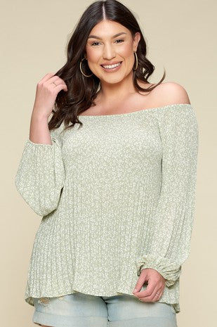 Sage Leopard Print Woven Blouse
