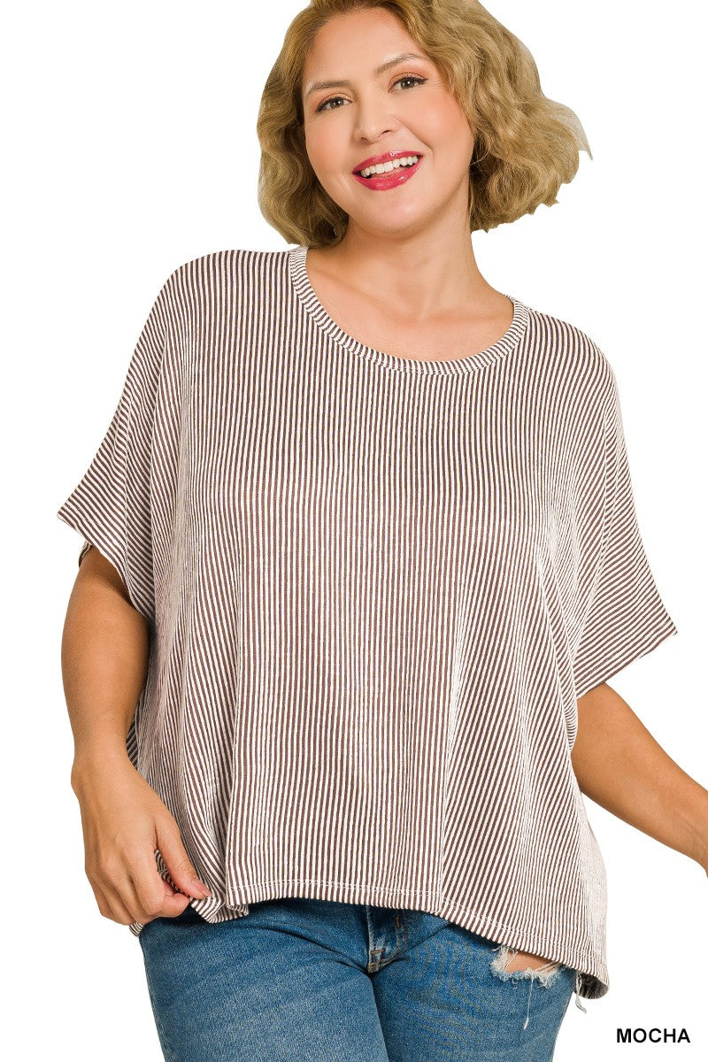 Everyday Ease Ribbed Oversized Top